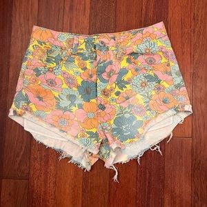 Floral Denim Shorts